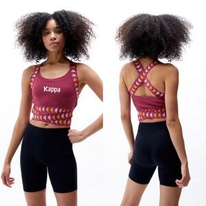 NEW KAPPA 222 Banda Tibey Red Melody/Yellow Strappy Sports Bra Size Small (S)